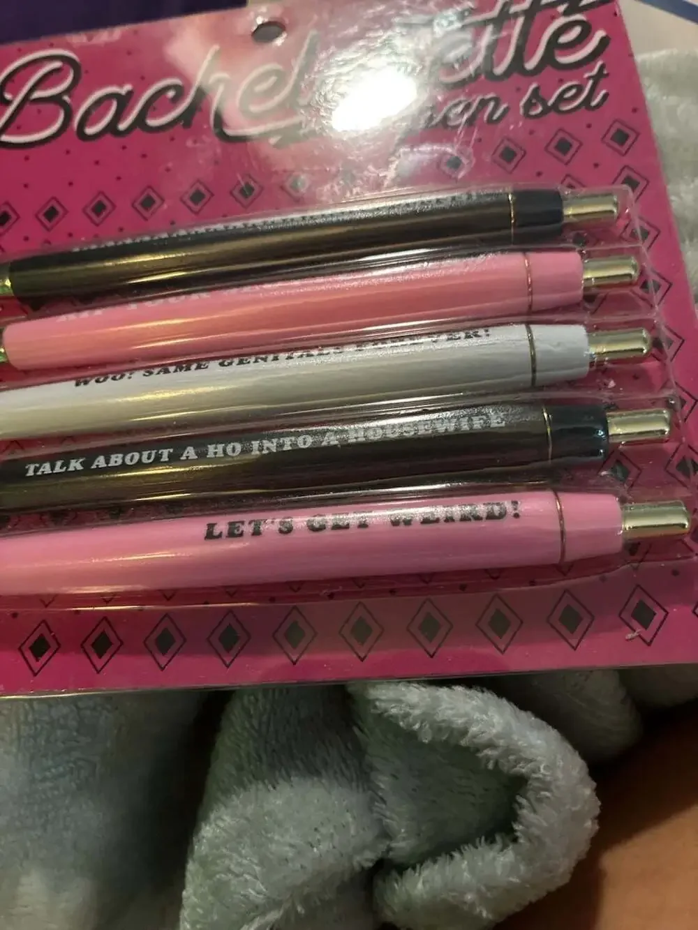 Fun Club Bachelorette Pen Set with Funny Quotes